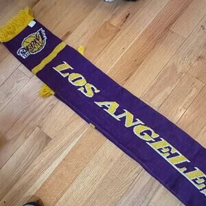 Los Angeles Lakers Purple & Gold Acrylic Scarf with Fringe